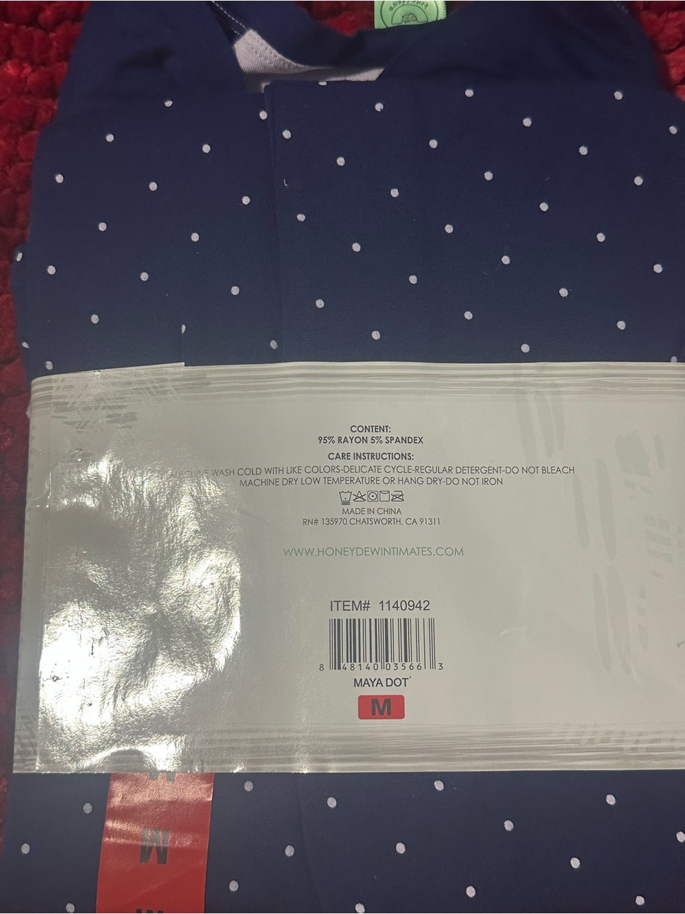 Honeydew Intimates Navy and White Polka Dot 2-Piece Pajama Set - Picture 6 of 7